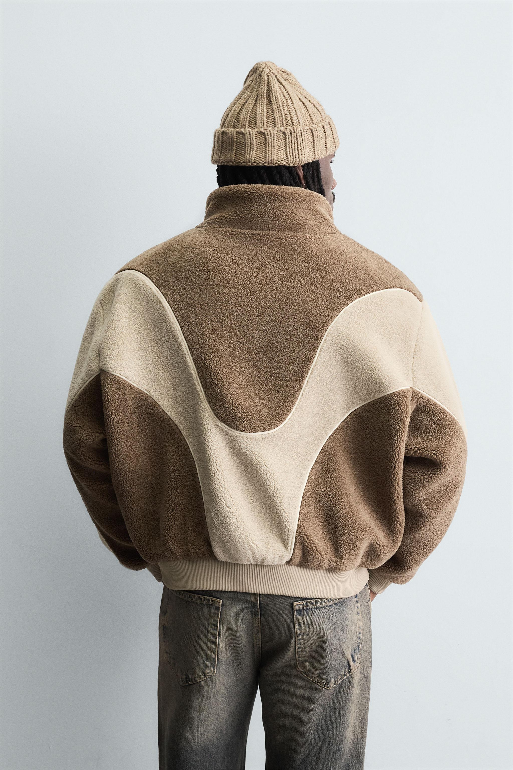 CONTRAST WELT FLEECE JACKET